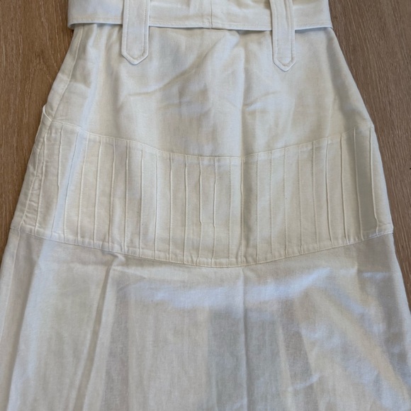 Teti Gio Linen White Paperbag Waist Slit Belt Midi Skirt Lagenlook Beachy Boho 4 - Picture 15 of 15